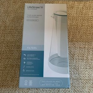 New Life Straw 7-cup Glass Water Filter Pitcher